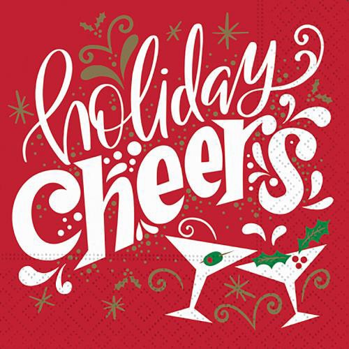 Holiday Cocktail Cheers Beverage Napkin (20 pack) by Design Design