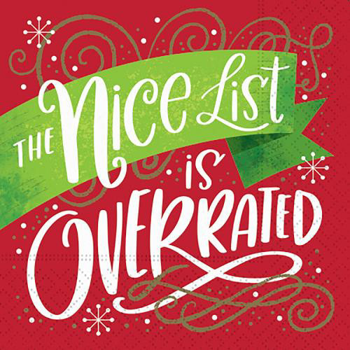 The Nice List is Overrated Beverage Napkin (20 pack) by Design Design