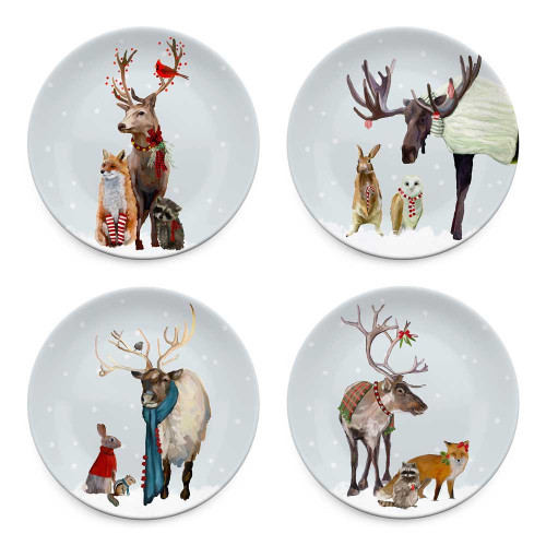 Christmas Bunch 4-Pc Set Assorted Designs Serveware Plates by Oopsy Daisy