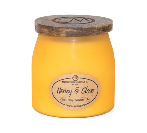 Honey & Clove 16 Oz. Frosted Limited Edition 16 Butter Jar by Milkhouse Candle Creamery