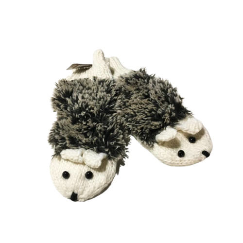 White Hedgehog Critter Mittens by Howard's Inc.