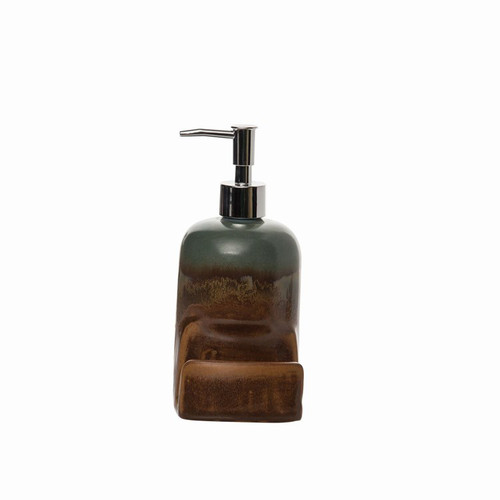 Stoneware Earthy Soap & Sponge Holder by Transpac Stoneware Earthy Soap & Sponge Holder by Transpac