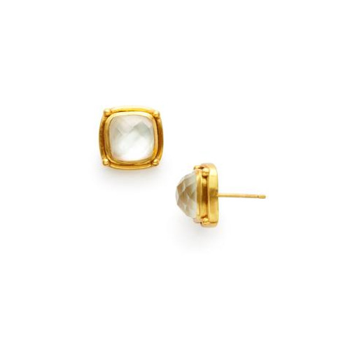 Julie Vos Monterey Stud Earrings - Iridescent Clear Crystal