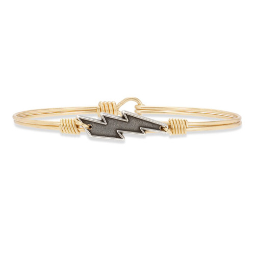 Regular Bolt Brass Tone Bangle Bracelet by Luca and Danni