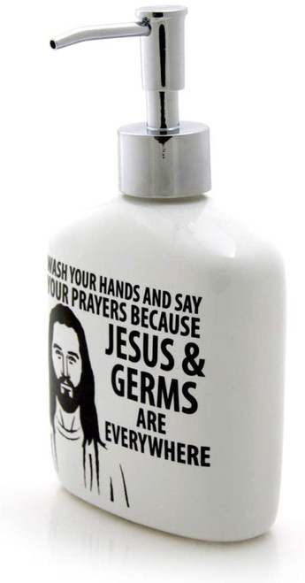 Jesus & Germs Soap Dispenser 12 oz. by Our Name is Mud Jesus & Germs Soap Dispenser 12 oz. by Our Name is Mud