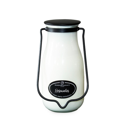 Milkhouse Candle Creamery 14 Oz. Rosewater Large Milkbottle Jar