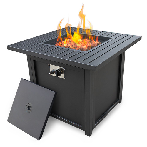 28” Slat Top Gas Fire Pit Table(D0102HPSR37.)
