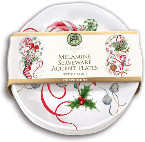 Peppermint Melamine Serveware Accent Plate Set by Michel Design Works