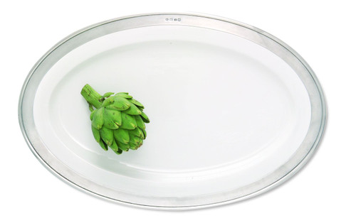 Convivio Oval Serving Platter by Match Pewter