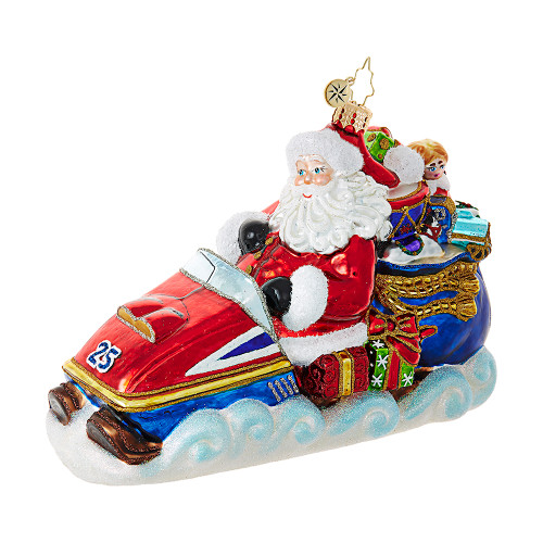 Peddle to the Metal Santa Ornament by Christopher Radko