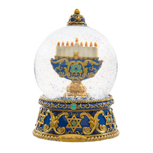 Hanukkah Menorah Snow Globe by Christopher Radko