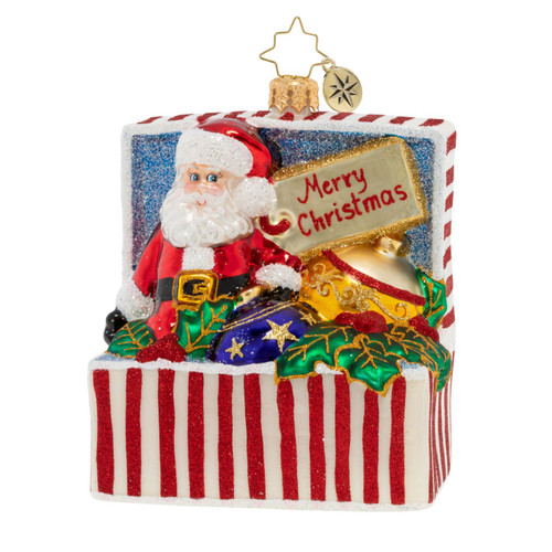 Out Of The Box Santa Ornament by Christopher Radko