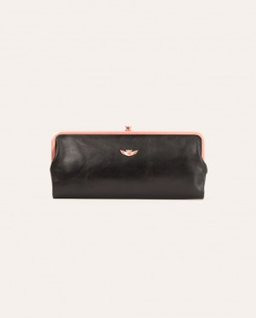 Black Clamshell Clutch Wallet by Consuela