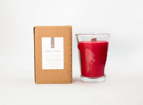 Sweet Pomegranate 10 Oz. Soy Candle with Ember Wick by Scentimental Scents