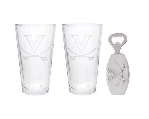 University of Virginia Pub Glass & Opener Set by Arthur Court