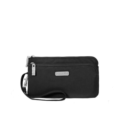 Black RFID Double Zip Wristlet by Baggallini