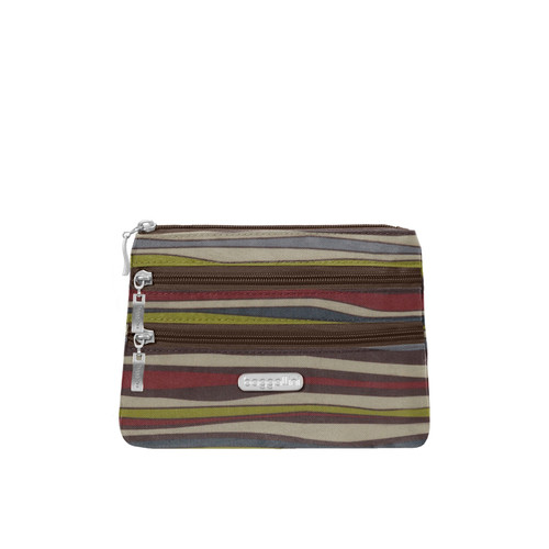 Java Stripe 3 Zip Cosmetic Case by Baggallini