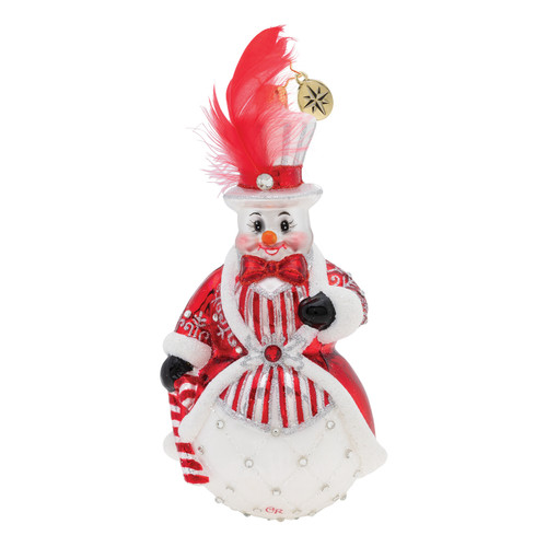 Cheerful Ruby Snowman Ornament by Christopher Radko