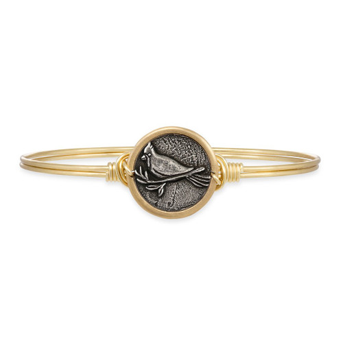 Petite Cardinal Brass Tone Bangle Bracelet by Luca and Danni