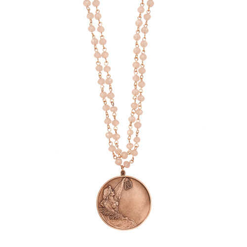 Blush Beaded Daphne Necklace by Beaucoup Designs