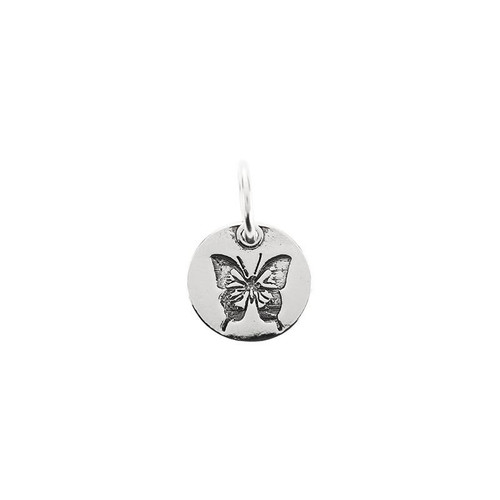 Butterfly Antique White Small Circle Pendant by Benny & Ezra