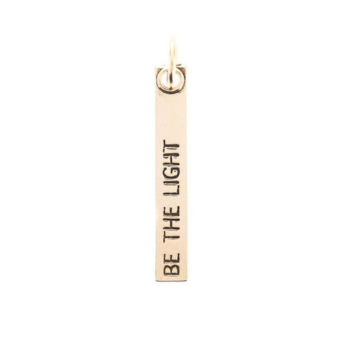 Be The Light Antique Gold Medium Bar Pendant by Benny & Ezra