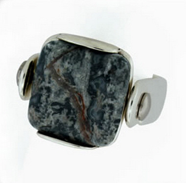 Silver-Black Agate Terra-Gem Design Bar