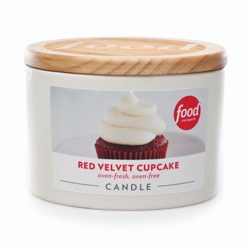 Red Velvet Cupcake 16 oz. Food Network Round Crock Candle by Boulevard