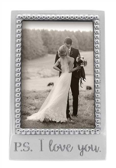 "P.S. I Love You" Vertical Beaded Vertical 4" x 6" Frame by Mariposa