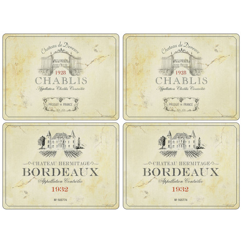 Set of 4 Vin De France Placemats (Assorted) by Pimpernel