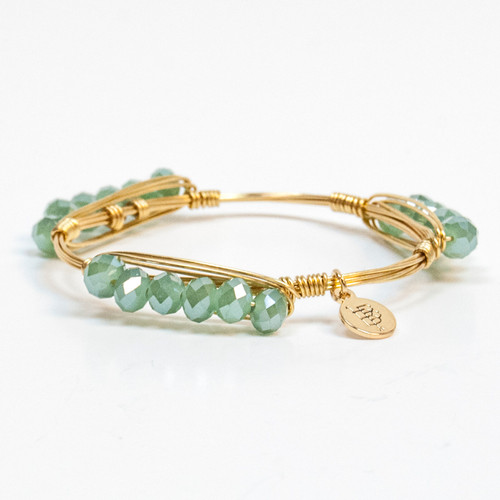 Medium Light Green Millie Pebble Standard 7.5" Bangle by Bourbon and Boweties