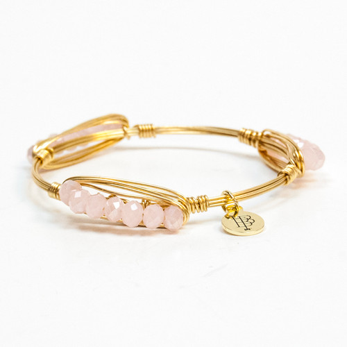 Small Light Pink Millie Pebble Large 8" Bangle by Bourbon and Boweties