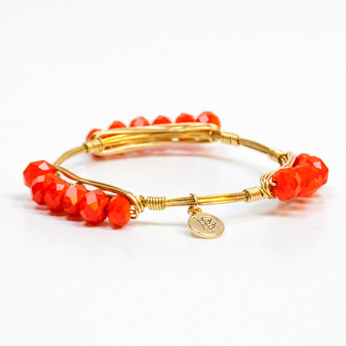 Extra Small Red Millie Pebble Large 8" Bangle by Bourbon and Boweties