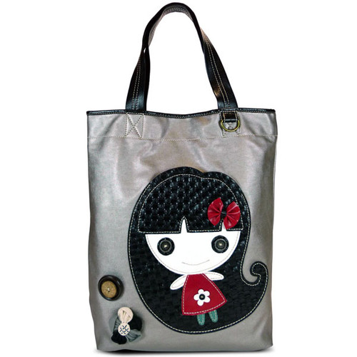 Smiley Girl Everyday Tote - Leather - Silver