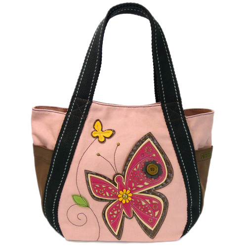 Butterfly Carryall Zip Tote - Pink