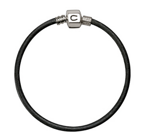 7.1" Graphite Metallic Leather Bracelet
