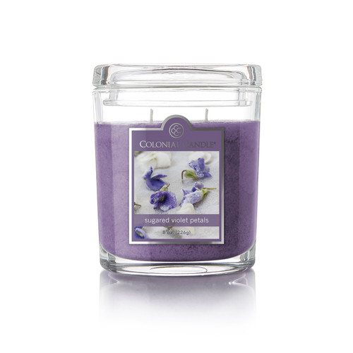 Sugared Violet Petals 8 oz. Oval Jar Colonial Candle