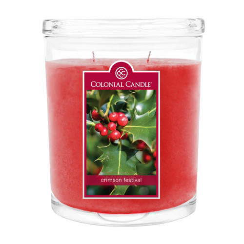 Crimson Festival 22 oz. Oval Jar Colonial Candle