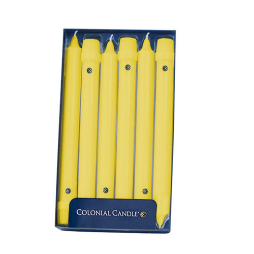 Sunflower 10" Unscented Classic Taper 12-Pack Colonial Candle