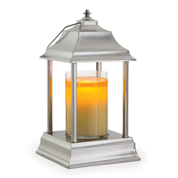 Brushed Nickel Carriage Candle Warmer Lantern