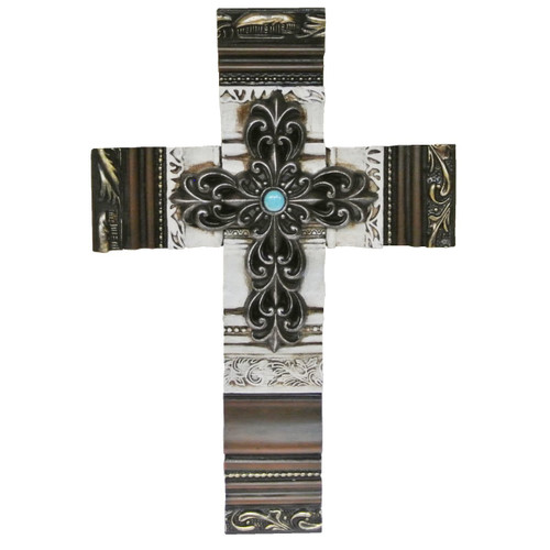 Silver & Turquoise Layered DeLeon Wall Cross