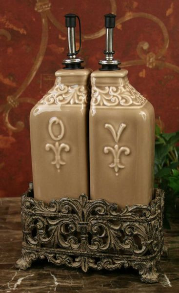 Taupe Oil and Vinegar Set