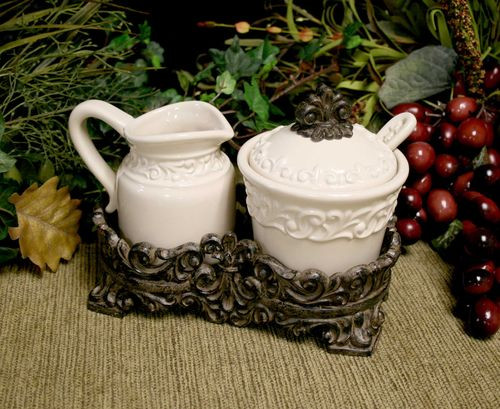 Cream Colored Cream and Sugar Set