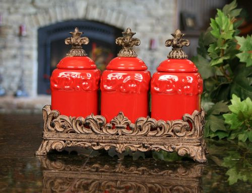 Red Spice Jar Set
