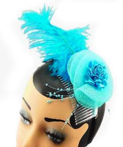 Turquoise Plume Fascinator