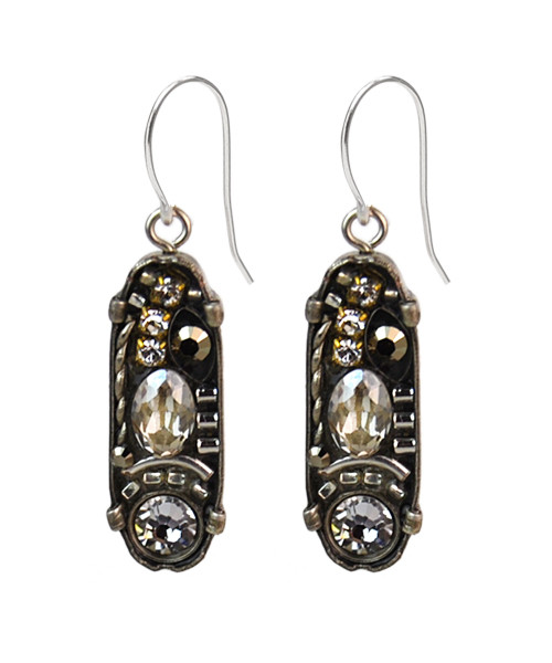 Silver La Dolce Vita Oval Mosaic Earrings 6631 - Firefly Jewelry