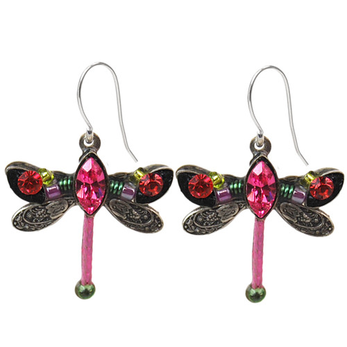 Rose Petite Dragonfly Earrings 6806 - Firefly Jewelry