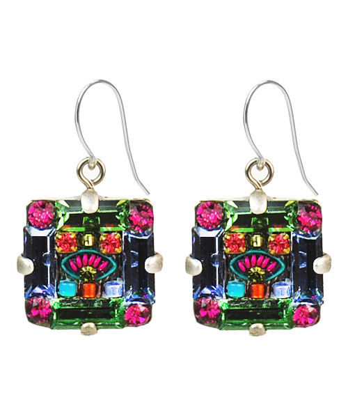 Multi-Color Picture Frame Mosaic Earrings 7039 - Firefly Jewelry