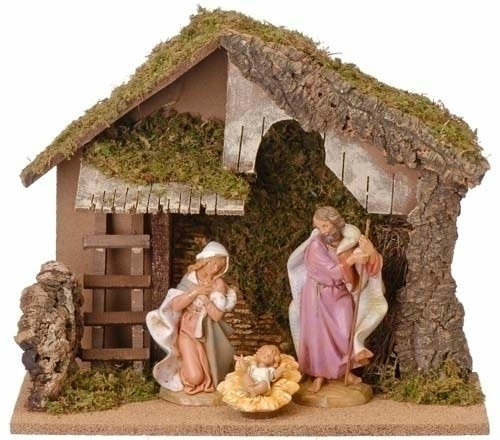 3 Piece Fontanini Nativity Set - 7.5" Figurines w/Italian Stable