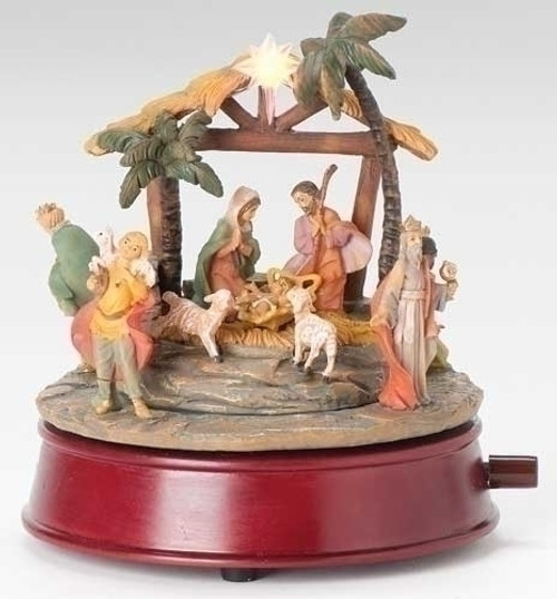 6" Musical Lighted Revolving Nativity Scene by Fontanini